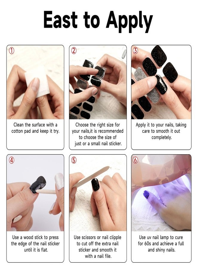 DUKASOU Semi Cured Gel Nail Strips (Dairy Cow), 28 pcs Gel Nail Stickers, Work with Any UV Lights, Long-Lasting NailWraps for Women Art DIY Design, Easy to Apply & Remove, Salon-Quality - Image 5